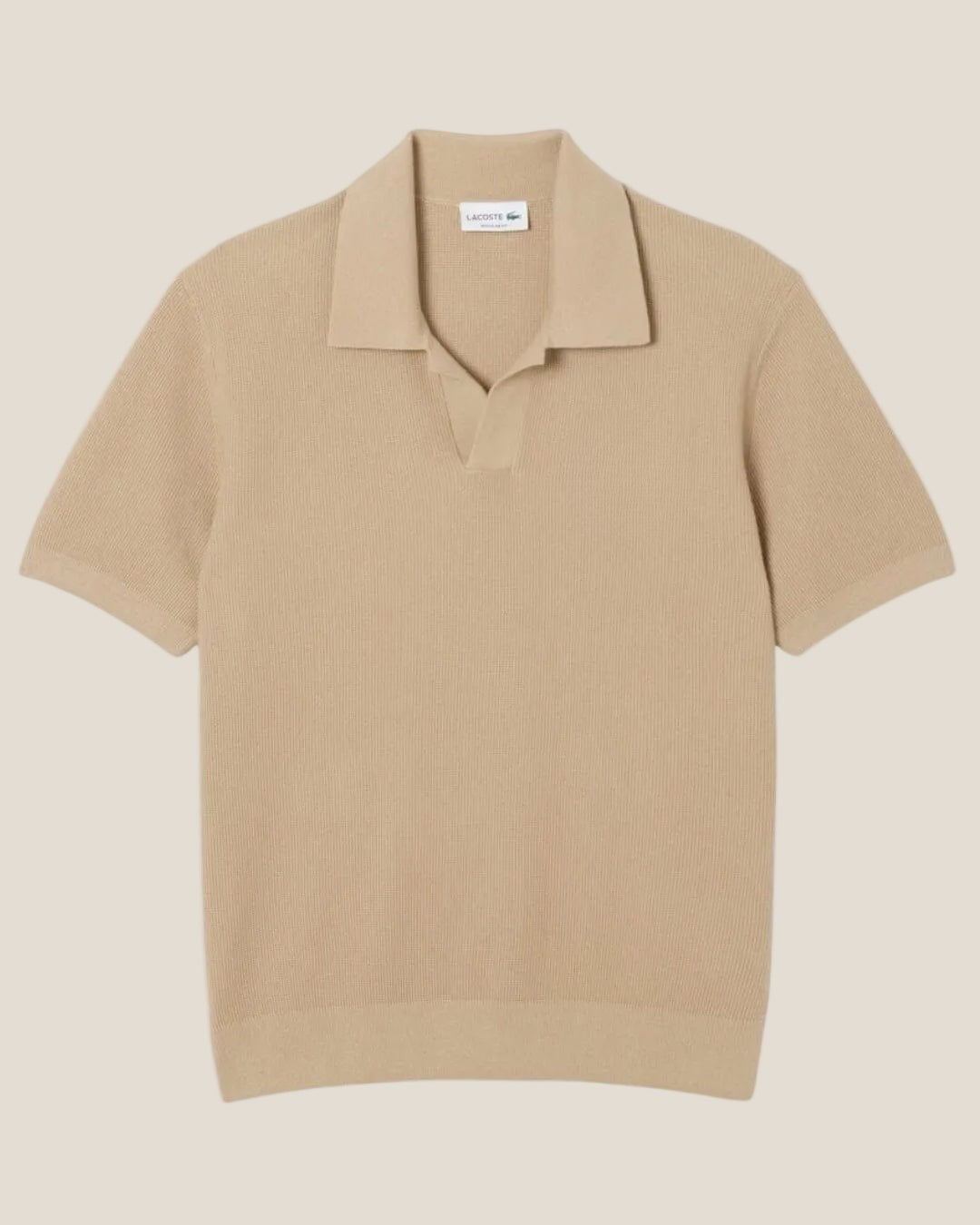 Cotton Blend Open Polo Collar Sweater
