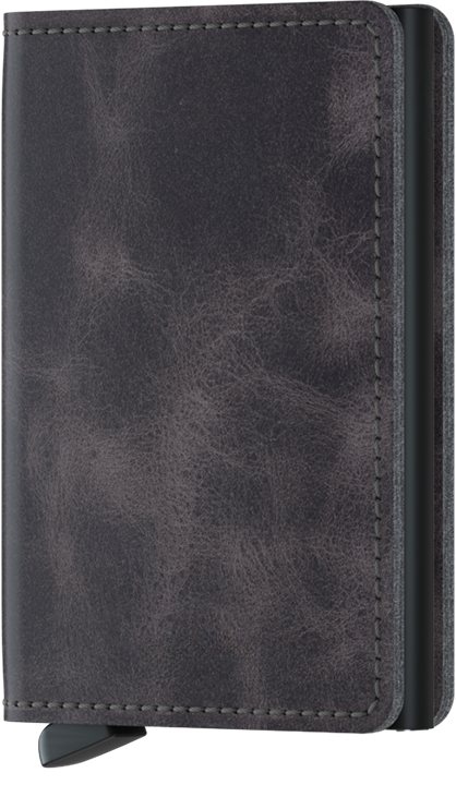 - RFID Protected Slim Wallet - Vintage - Grey-Black