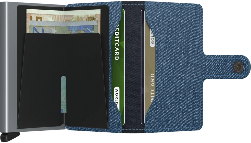 - RFID Protected Mini Wallet - Twist - Jeans Blue