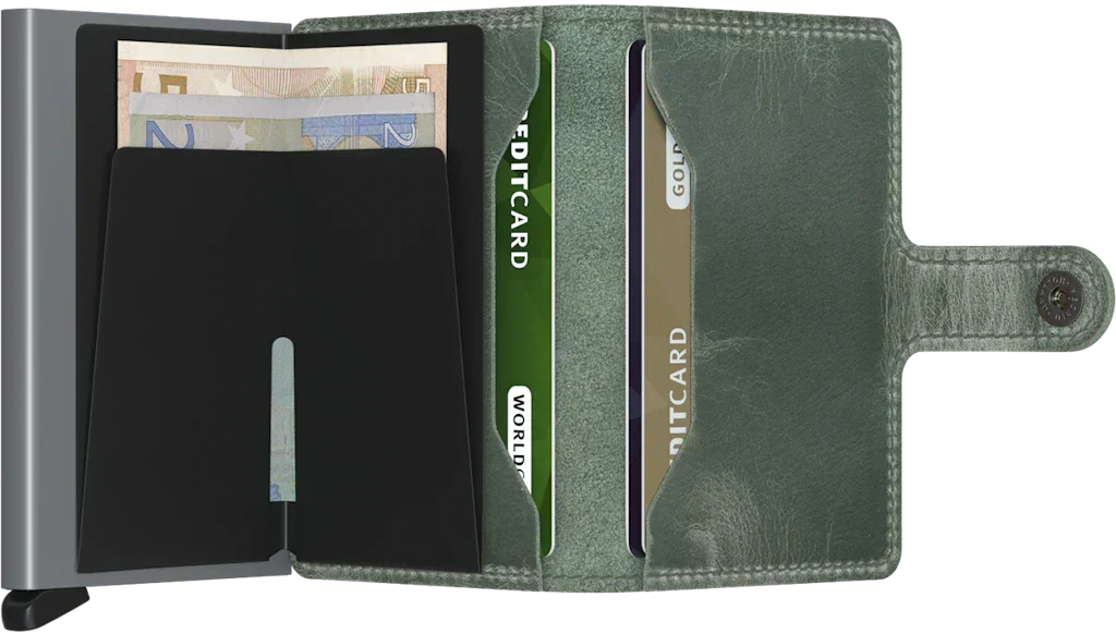 - RFID Protected Mini Wallet - Vintage - Sage