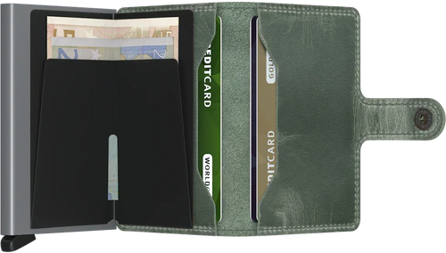 - RFID Protected Mini Wallet - Vintage - Sage
