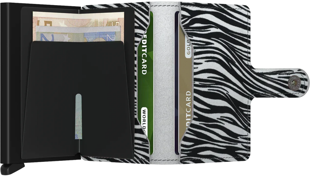 - RFID Protected Mini Wallet - Zebra - Light Grey