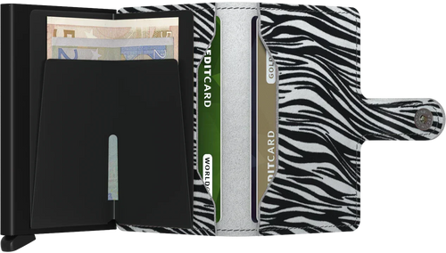 - RFID Protected Mini Wallet - Zebra - Light Grey