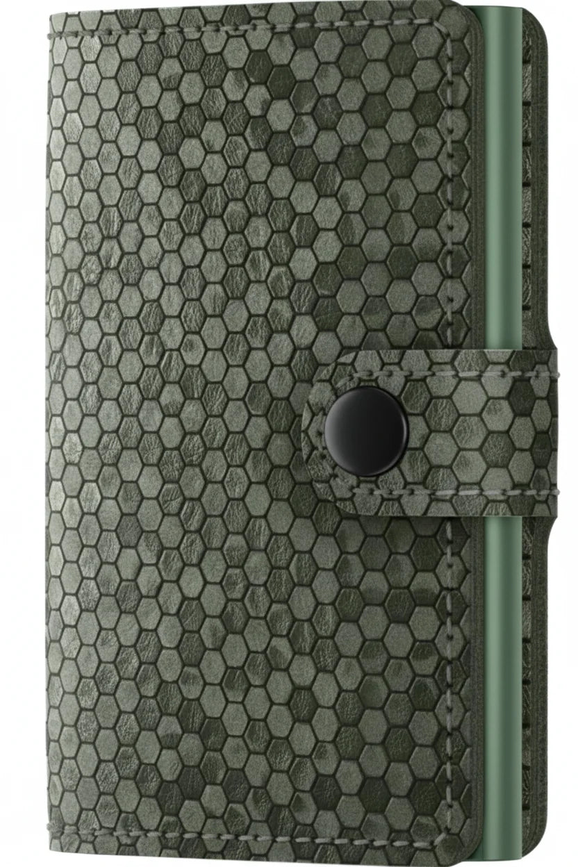 - RFID Protected Mini Wallet - Hexagon - Green