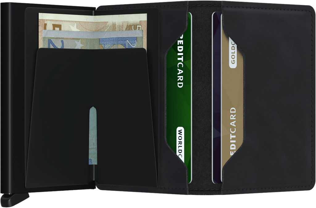 - RFID Protected Slim Wallet - Vintage - Black