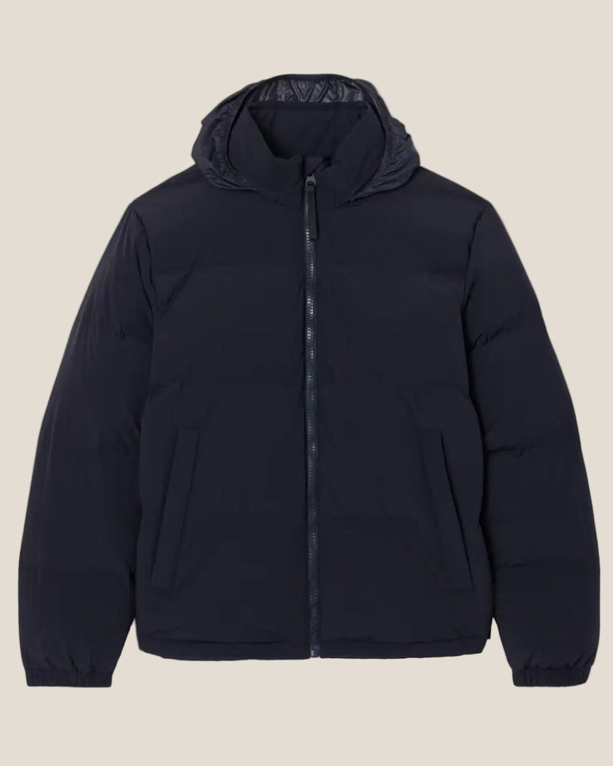 Water-Repellent Hooded Down Jacket