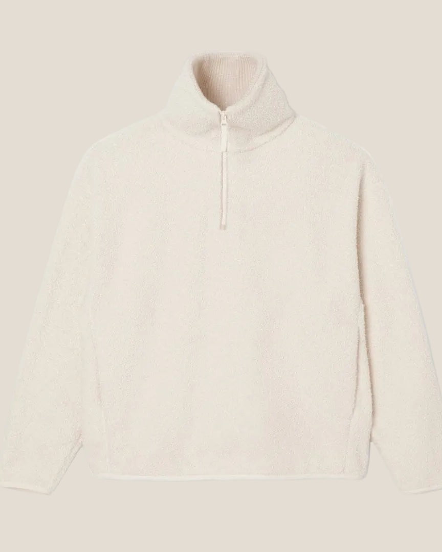 High Zipped Neck Polar Fleece Sweatshirt
