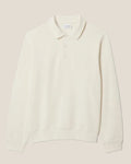 Ribbed Cotton Polo Collar Sweatshirt