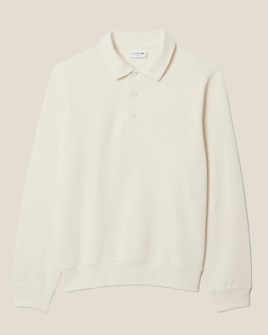 Ribbed Cotton Polo Collar Sweatshirt