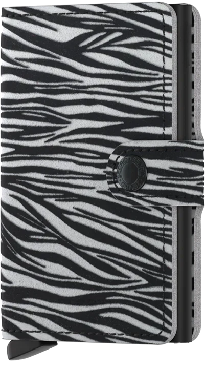 - RFID Protected Mini Wallet - Zebra - Light Grey