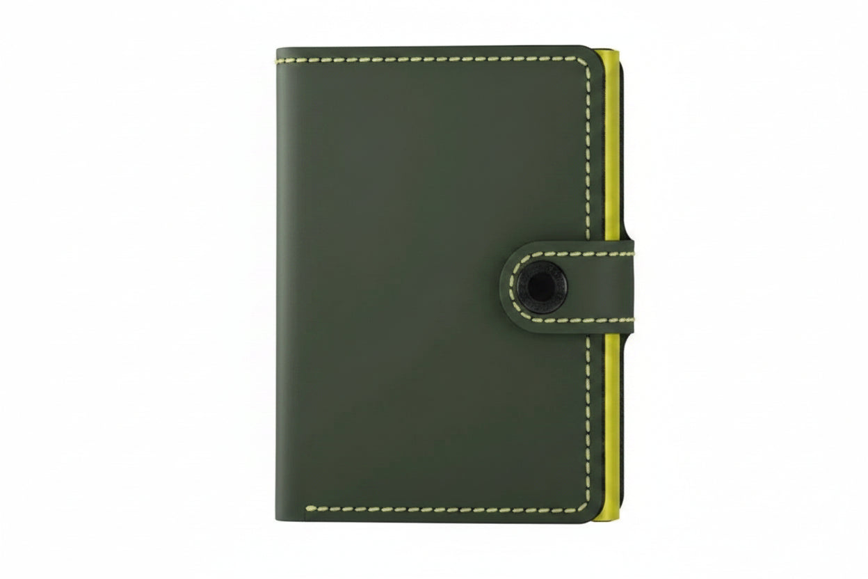 - RFID Protected Mini Wallet - Matte - Green & Lime