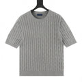 Cable-Knit Crewneck Sweater Gray