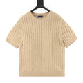 Cable-Knit Crewneck Sweater Camel