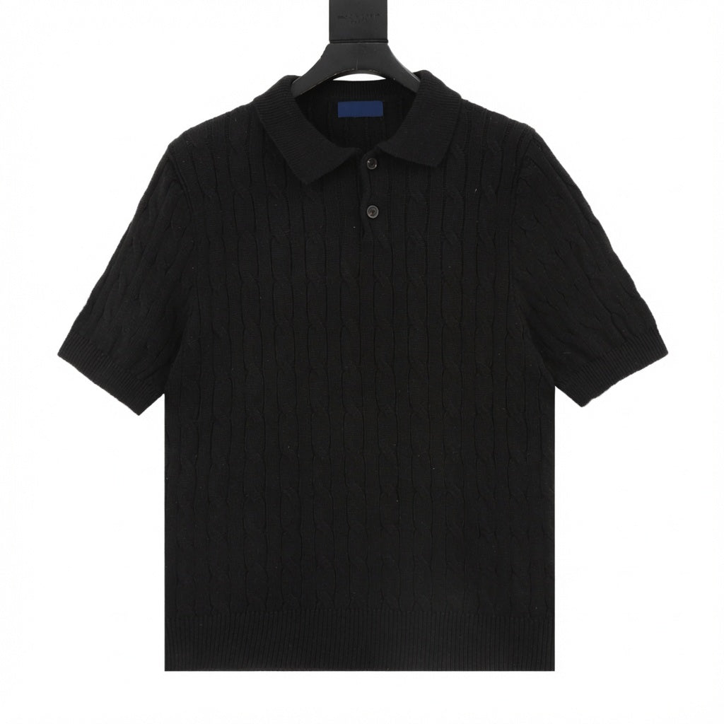 Spurs Knitted Polo Shirt Black