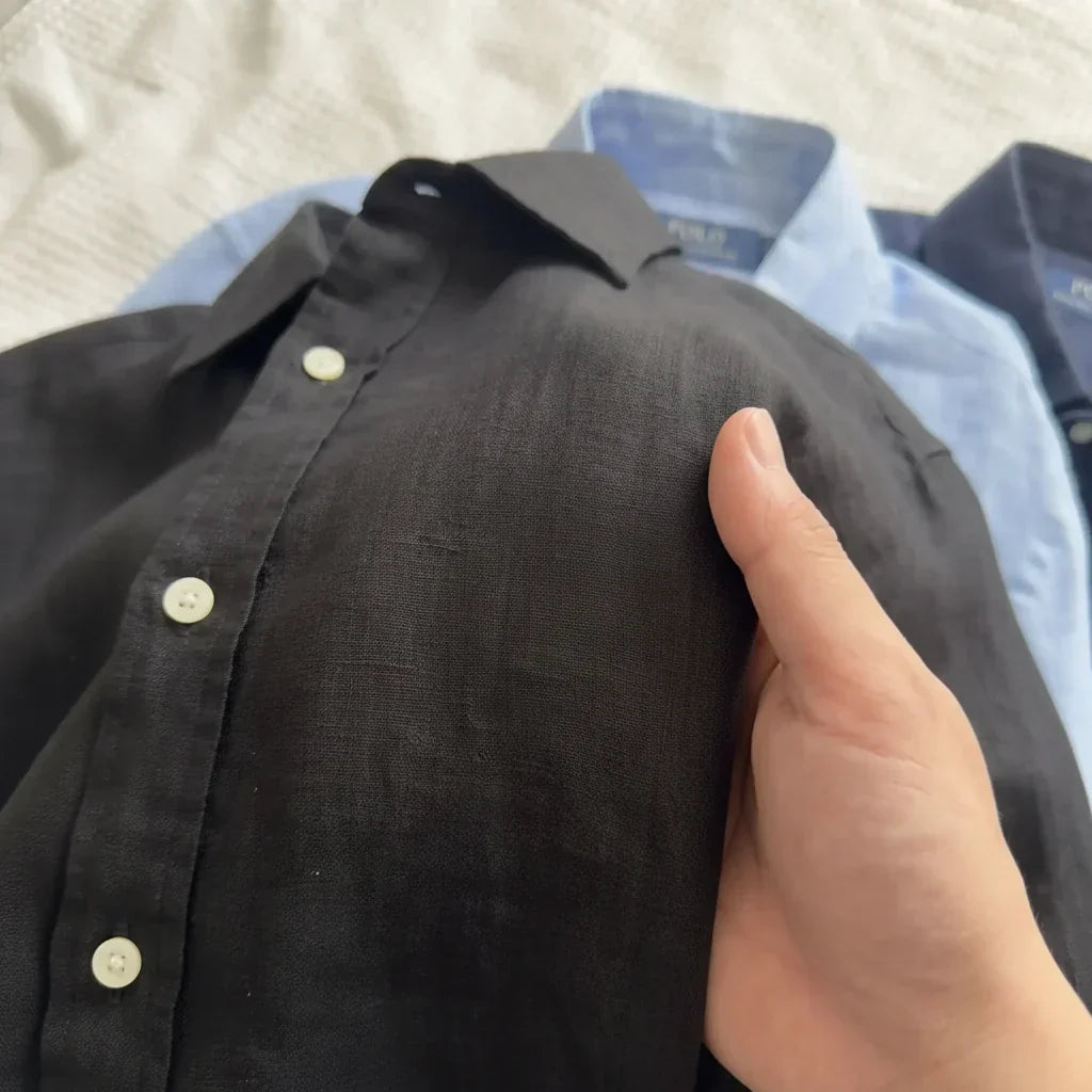 Linen/Remi Blend Shirt, Black