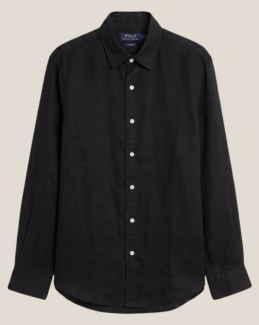 Linen/Remi Blend Shirt, Black