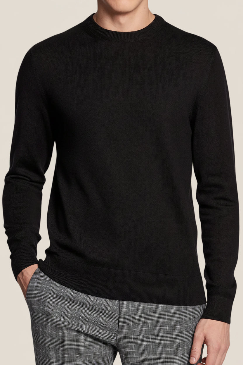 Maglione Girocollo In Misto Cashmere Con Logo Bandierina Ricamato