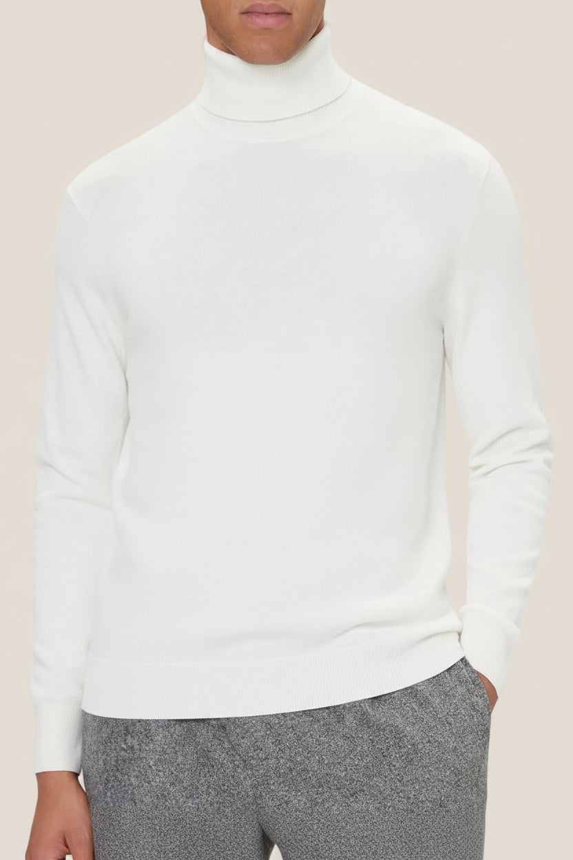 Dolcevita Maglione In Misto Cashmere Con Logo Bandierina Ricamato