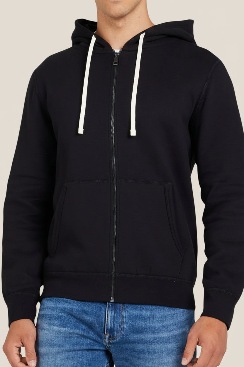 Felpa Full Zip Con Cappuccio Logo Bandierina Ricamata