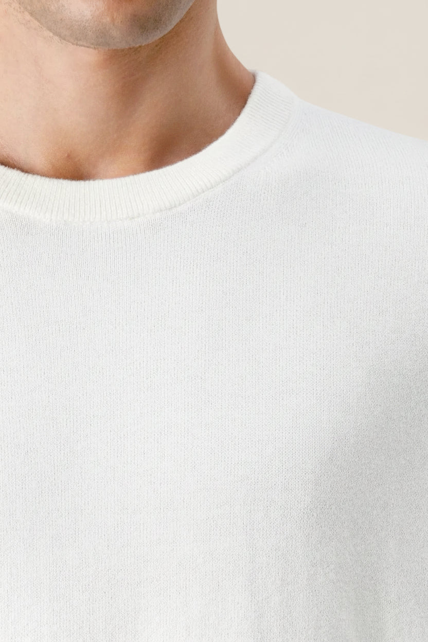 Maglione Girocollo In Misto Cashmere Con Logo Bandierina Ricamato