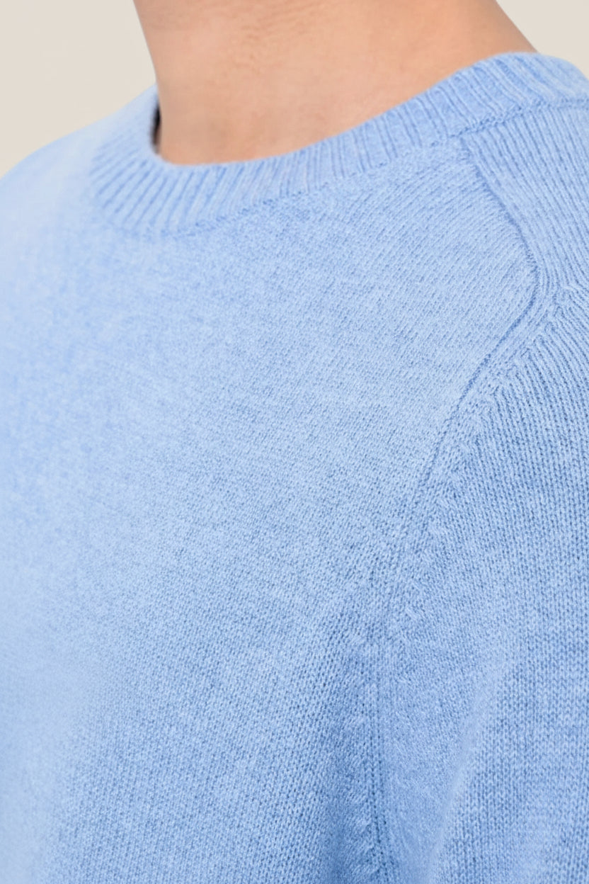 Maglione Girocollo In Lana Con Logo Bandierina Ricamato