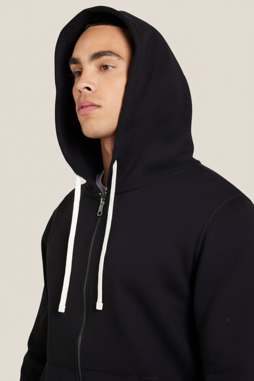Felpa Full Zip Con Cappuccio Logo Bandierina Ricamata
