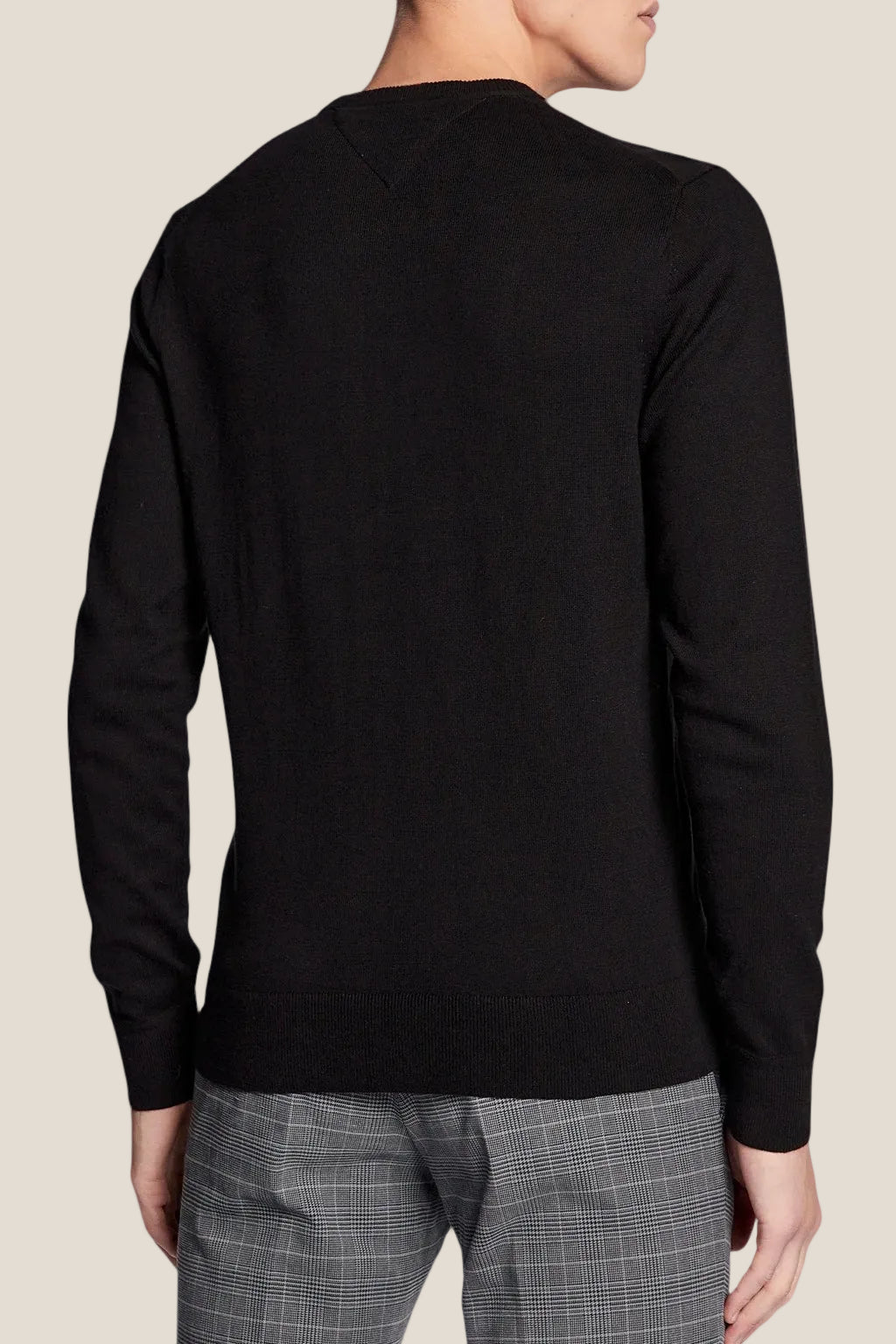 Maglione Girocollo In Misto Cashmere Con Logo Bandierina Ricamato
