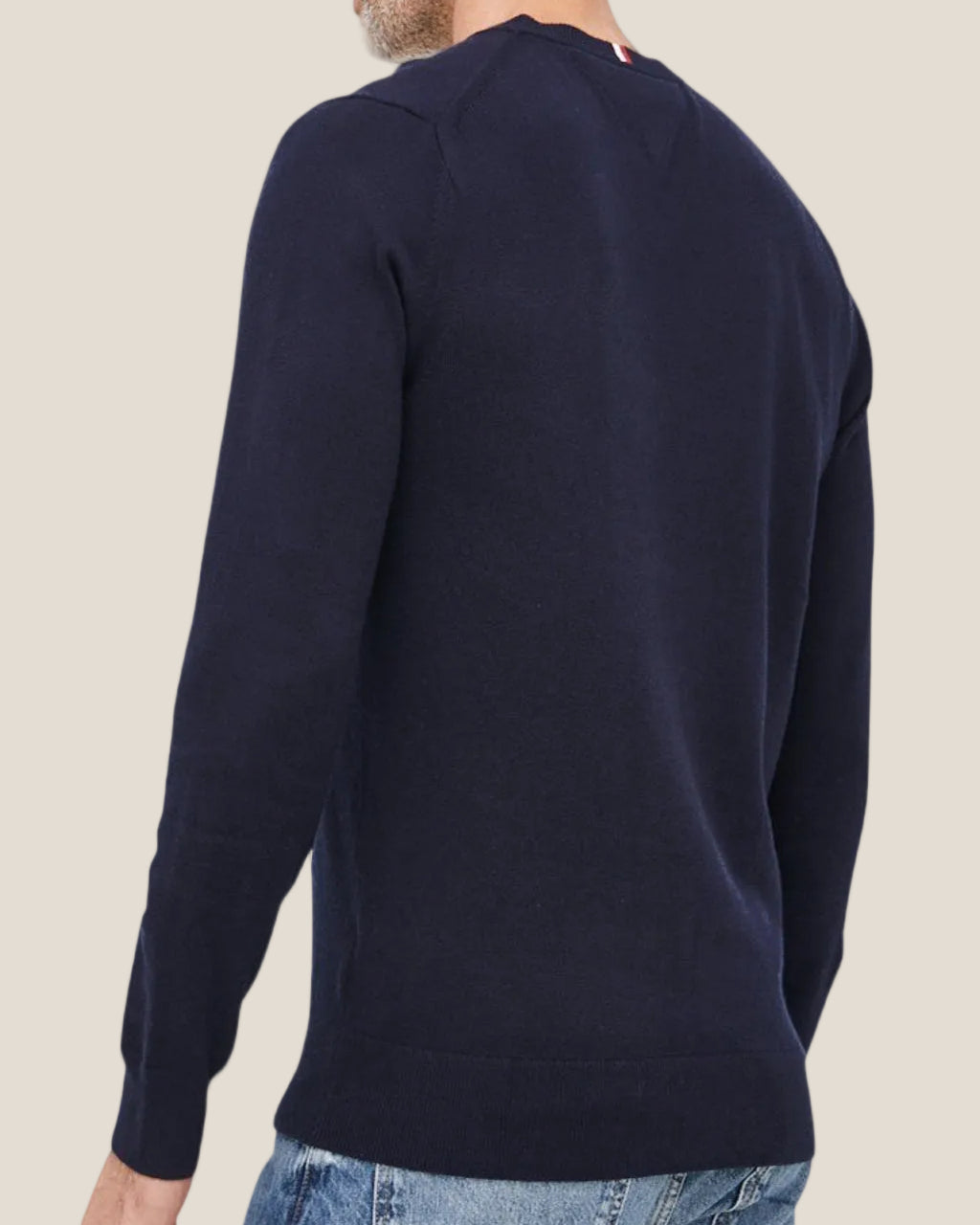 Maglione Girocollo In Misto Cashmere Con Logo Bandierina Ricamato