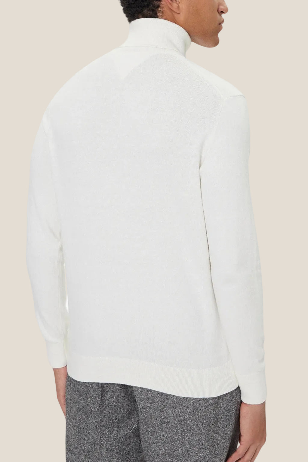 Dolcevita Maglione In Misto Cashmere Con Logo Bandierina Ricamato