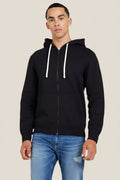 Felpa Full Zip Con Cappuccio Logo Bandierina Ricamata
