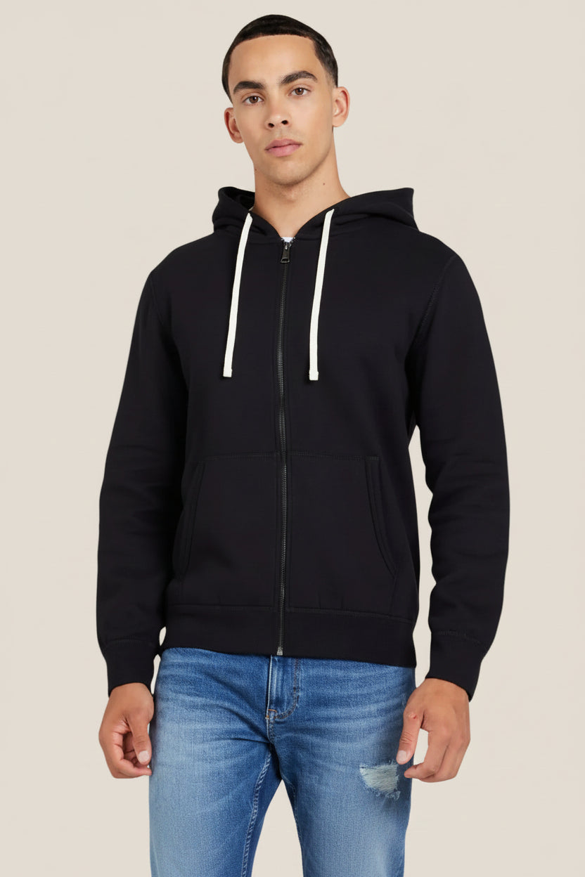 Felpa Full Zip Con Cappuccio Logo Bandierina Ricamata
