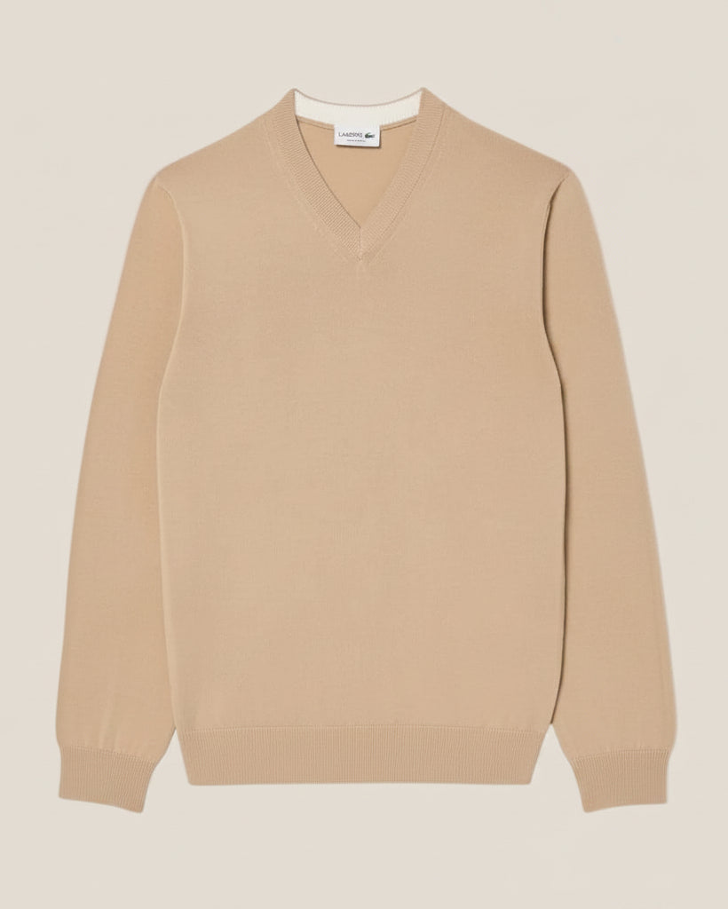Monochrome Cotton V-neck Sweater