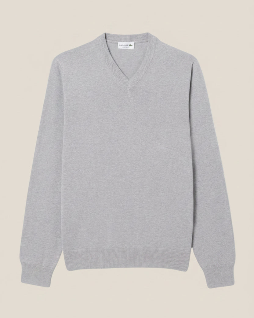 Monochrome Cotton V-neck Sweater