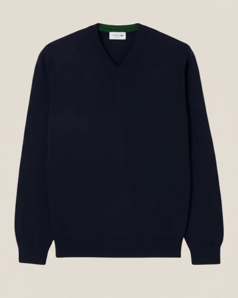 Monochrome Cotton V-neck Sweater