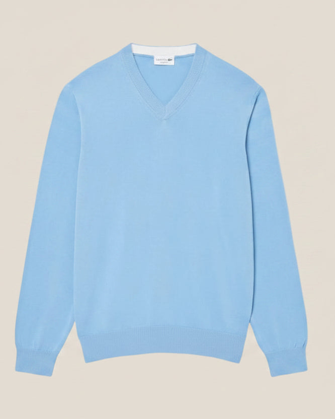 Monochrome Cotton V-neck Sweater